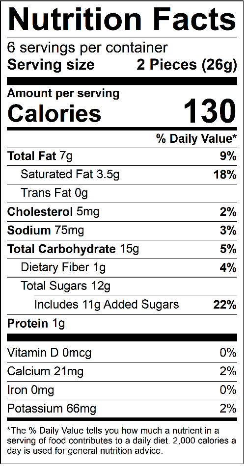 KOHO Explorer Blue 12-piece Nutrition Facts