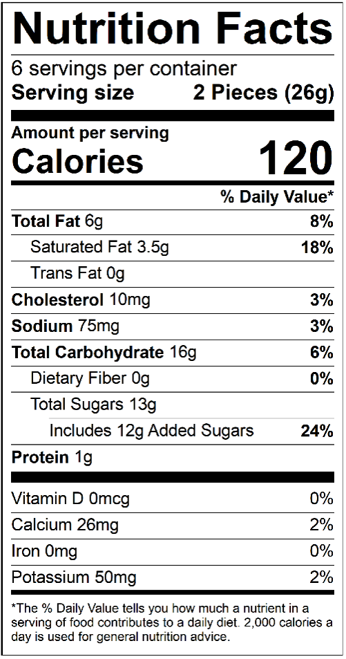 KOHO Explorer Pink 12-piece Nutrition Facts