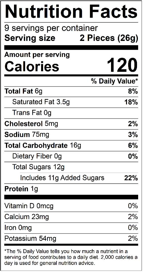 KOHO Voyager Green 18-piece Nutrition Facts