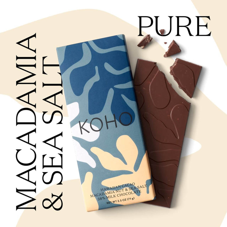 Macadamia Nut Sea Salt 38% Milk Chocolate Tablet